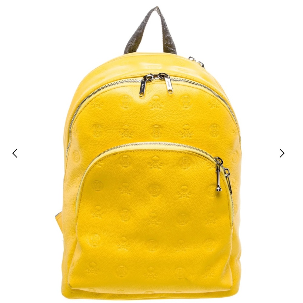 G/FORE Cyber Embossed Full Grain Genuine Leather Skull & Tees Unisex Backpack